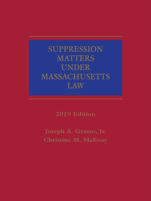 cover image of Suppression Matters Under Massachusetts Law